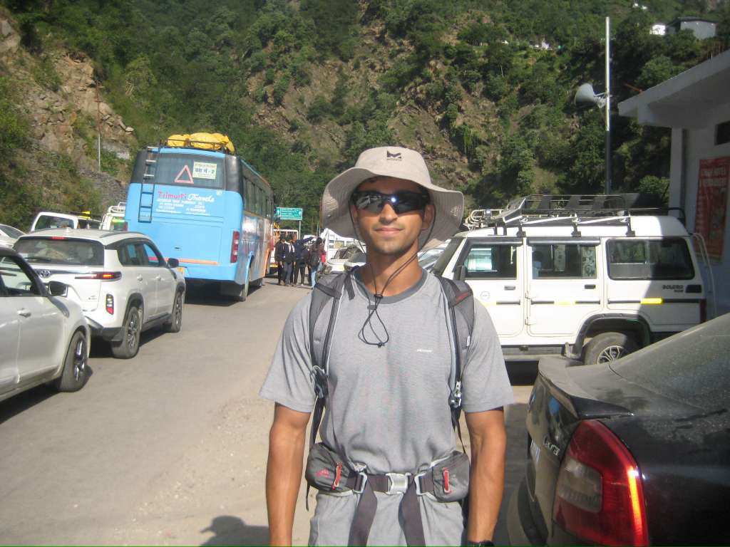 Akshay setting out on a mountain trail